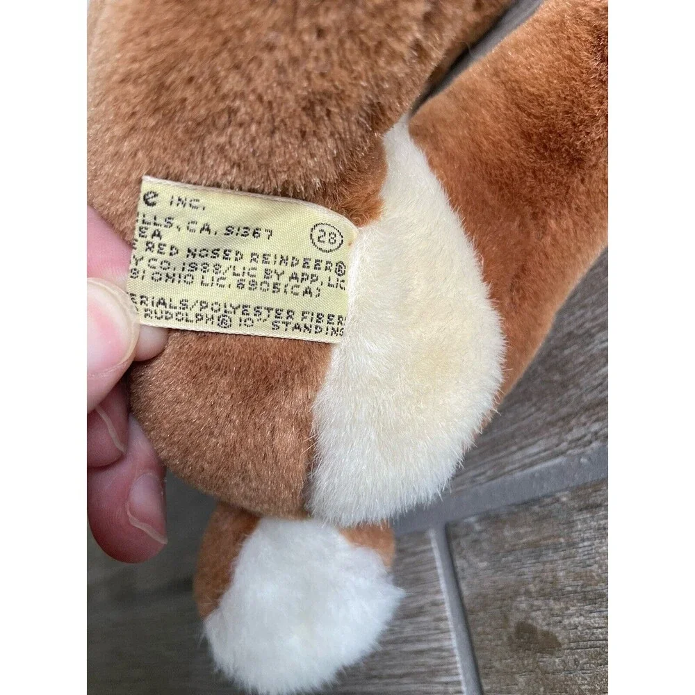 Vintage applause Rudolph Red Nose Reindeer With Original Ear Tag plush 12” EUC
